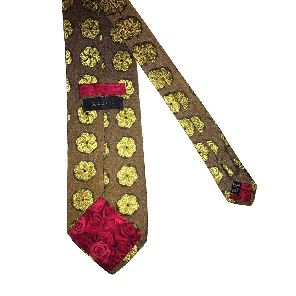 PAUL SMITH Men's 100% Silk Multicolor Designer Necktie Made In Italy